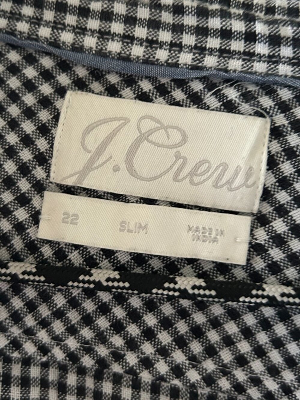 J. Crew Slim-fit Baird McNutt Irish linen shirt black/white checked Size 22/3X - Picture 8 of 10